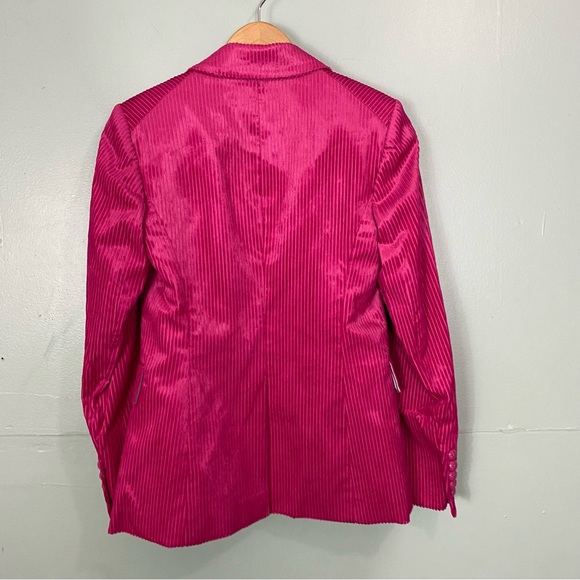 Veronica Beard Gaya Dickey Jacket‎ Blazer Pink Velvet Corduroy Size 2 - Picture 8 of 10